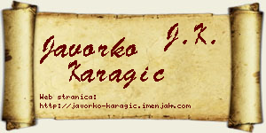 Javorko Karagić vizit kartica